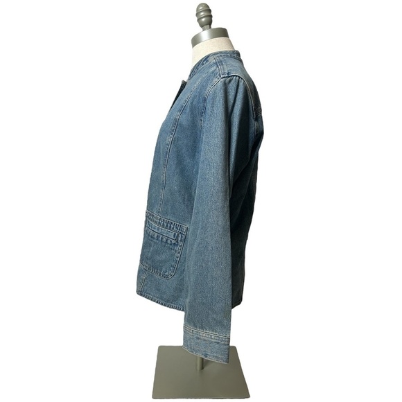 J. JILL Out Of The Blue Vintage Boxy Jean Cotton Denim Button Jacket Size Small - Picture 5 of 10